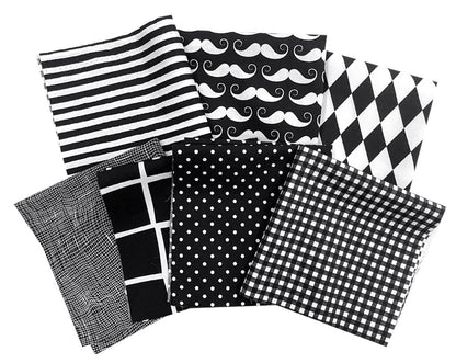 Amornphan  Printed Black Series Cotton Bundles Quilting Fabric for