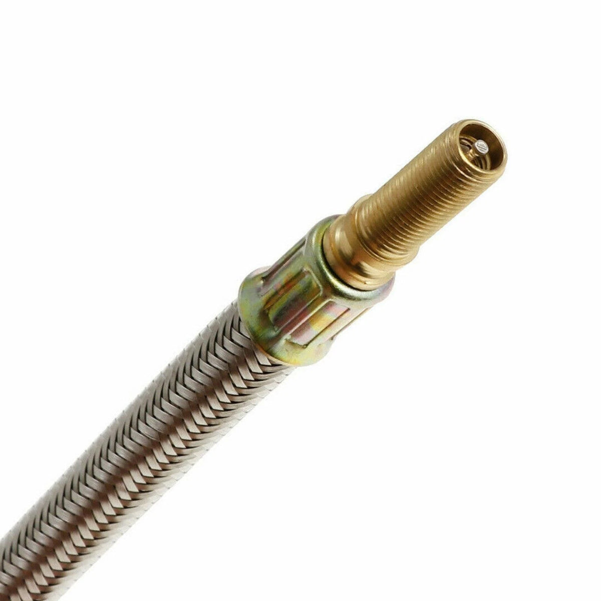 Stainless Braided Flexible Hose Car Tire Valve Inflatable Copper Joint Adapter