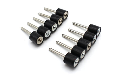 TEMO 10 pc 1/2 Inch Rubber Mandrel Sand Drum Holder 1/8 1/2" Mandrel, Black