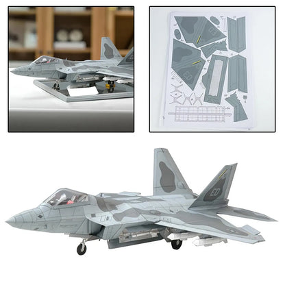 1/33 F22 Fighter Plane Paper Model Military Puzzle Paper Aircraft Unassembled