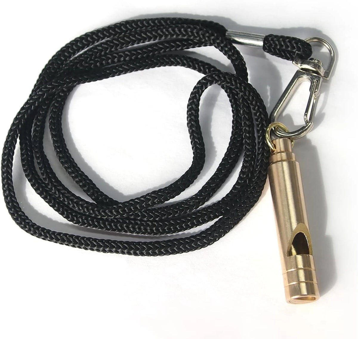 Brass Survival Whistle, 125 dB Loud Emergency Whistle with 1 Pack, Yellow