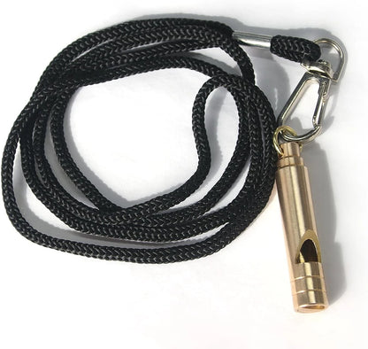 Brass Survival Whistle, 125 dB Loud Emergency Whistle with 1 Pack, Yellow