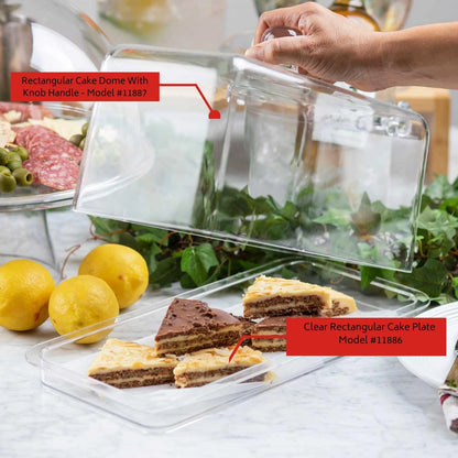 TableCraft 11886 Clear Rectangular Cake 14.7 by 7.25,