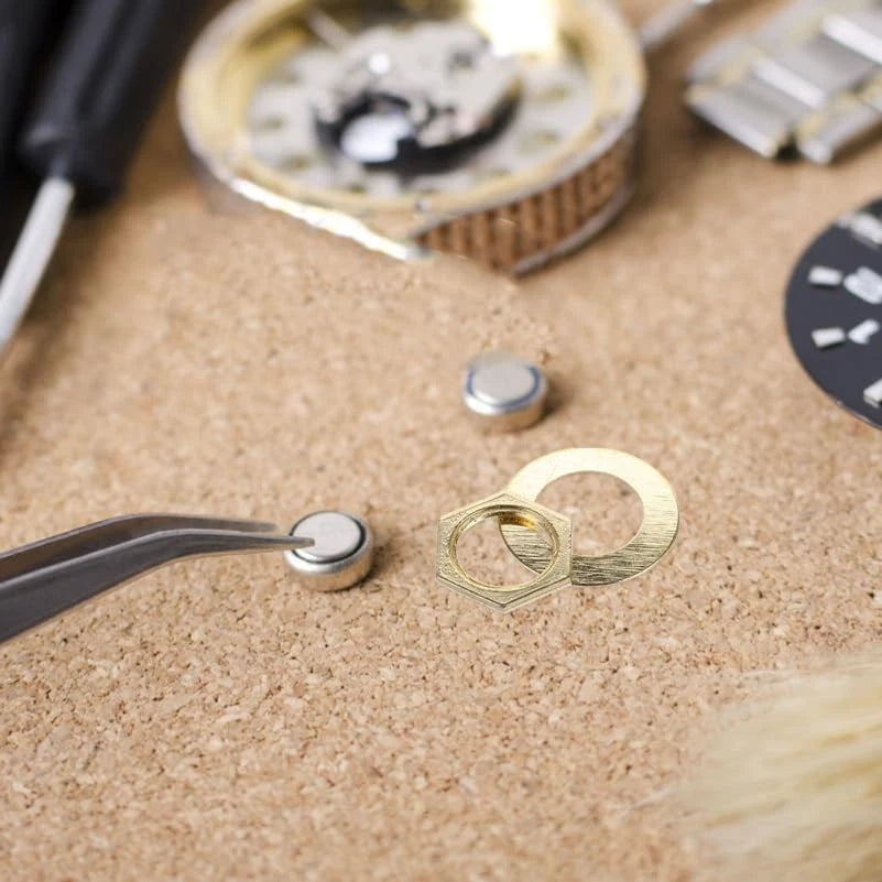 GOOHOCHY Quartz Clock DIY Fittings Kit with Nuts and 1.10X1.00X0.20CM, Golden