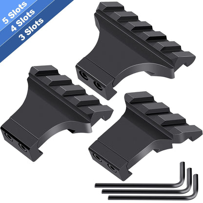 LONSEL 45° Picatinny Offset Rail Mount, 3 4 5 Slots 45 Degree Black