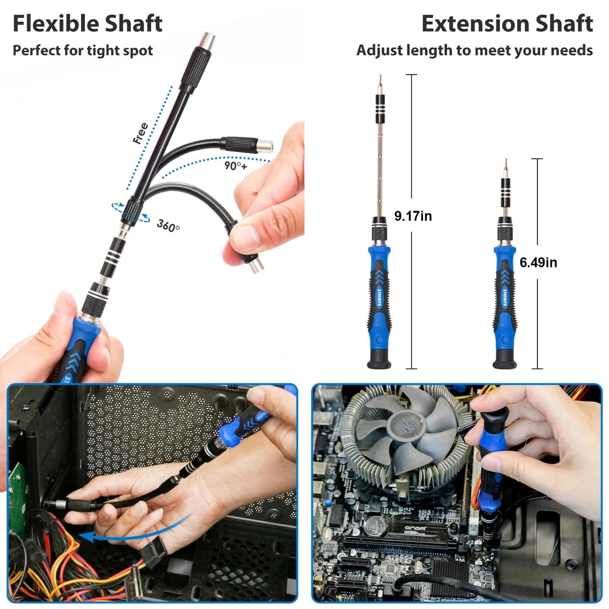STREBITO Electronics Precision Screwdriver Sets 142-Piece with 120 142, Blue