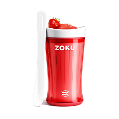 Zoku Jumbo Slushie Cup With Spoon Freezer Core Single-Serve Cup, Red