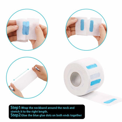 IOOROSE 5 Rolls Disposable Neck Strips for Barber 5 Count (Pack of 1), White