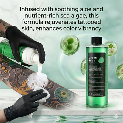 Rayyl Green Soap Tattoo 16.9OZ Ultra Concentrated & 7OZ Foam Multicolor