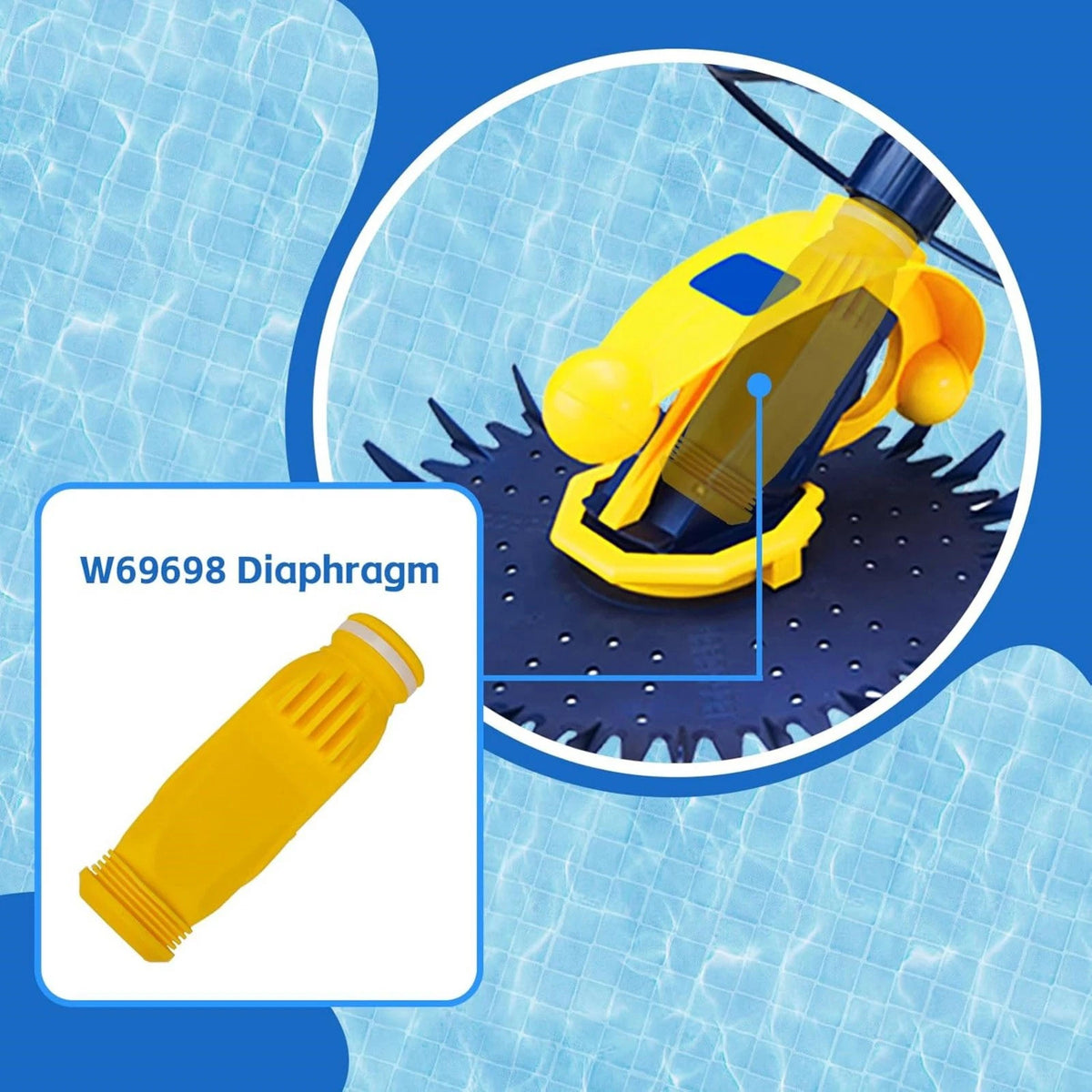 2PC Long Life W81701 Diaphragm W/Ring For Zodiac Baracuda G3 G4 Pool Cleaner