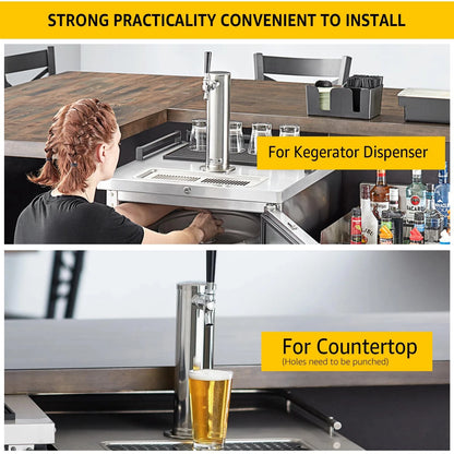 MRbrew Single Tap Draft Beer Tower, Kegerator Silver