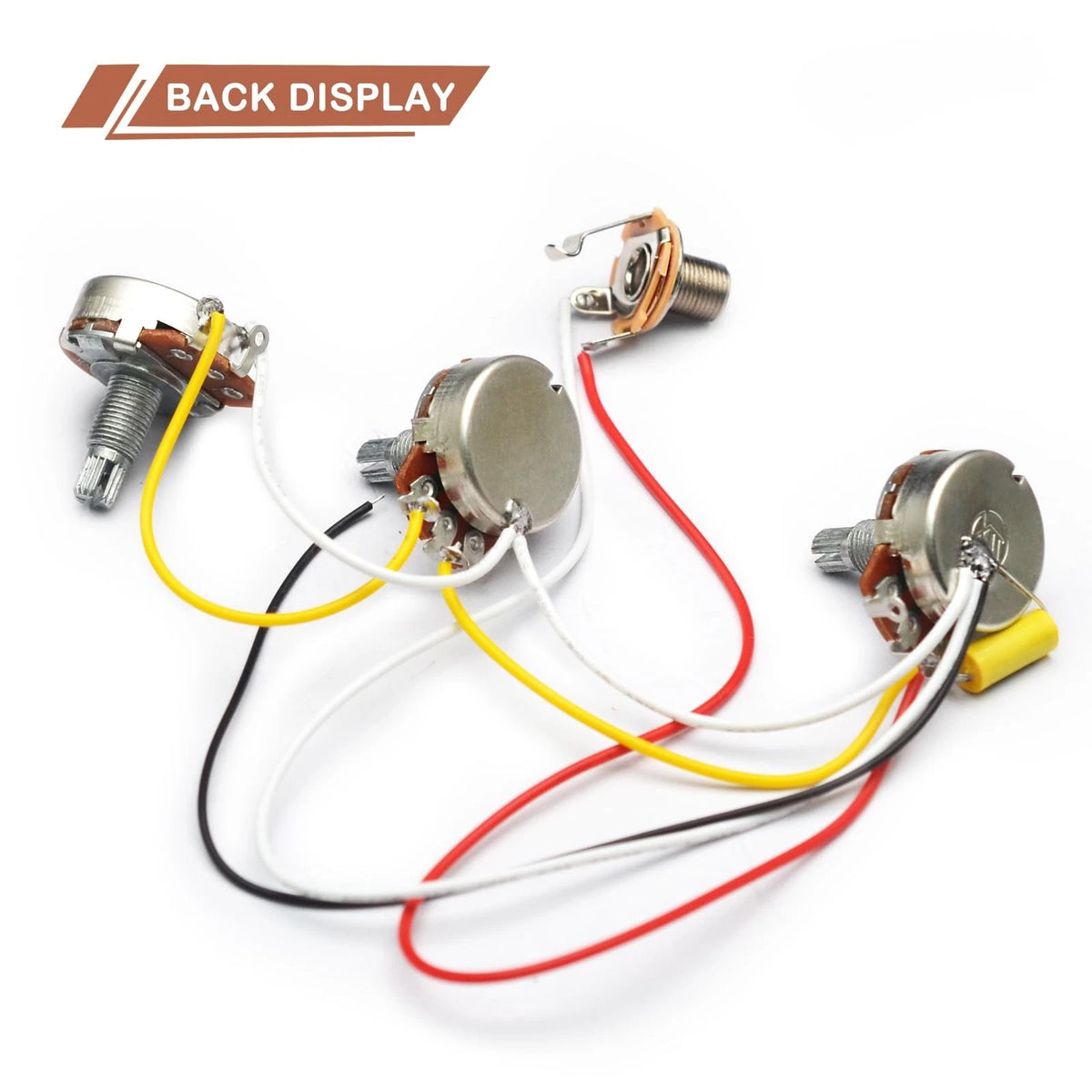 SAPHUE Bass Wiring Harness Prewired Kit 250K Big Pots 2 Volume 1 Tone For...