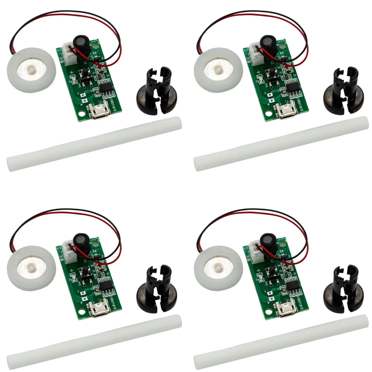 4PCS 5V USB Humidifier Atomization Disc Kit with Circuit Board 34.8mm, green