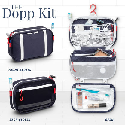 Toiletry Bag Kit Set: Hanging Travel 10 inches x 7 x 1-3 inches, Navy
