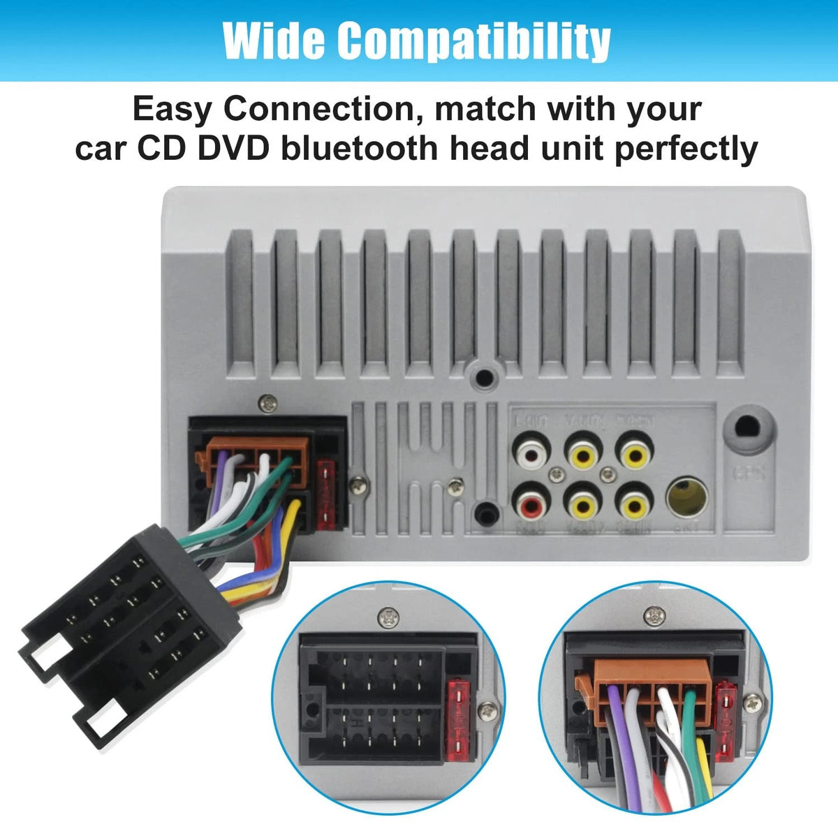 Car Radio Connector Replacement for VW Wiring Harness Adapter in Dash...