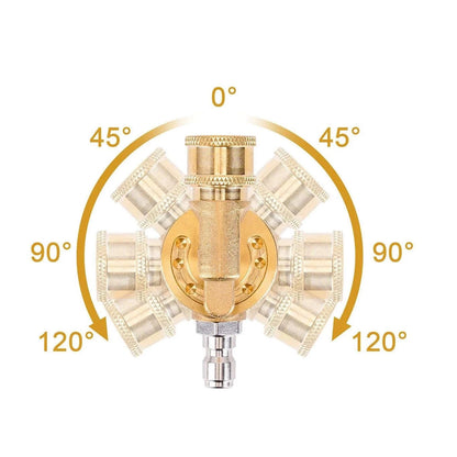 7 Angles Rotating Coupler 4500 PSI 1/4 QC Brass Adapter For High Pressure Hose