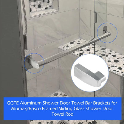 Aluminum Shower Door Towel Bar Brackets for Alumax/Basco Framed Silver