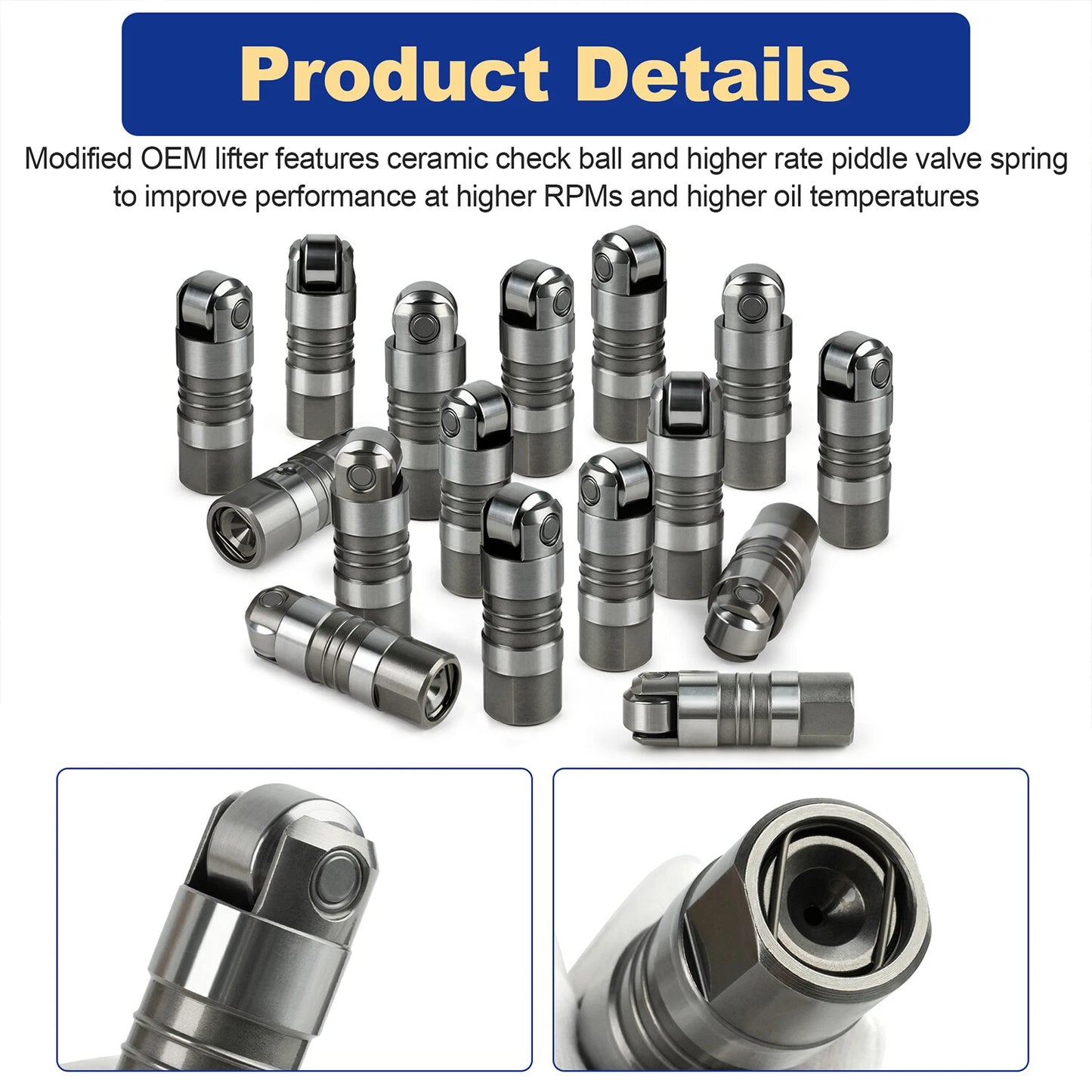 Upgraded M-6500-R302H Hydraulic Roller Lifters for Ford 5.0L Mustang (1984-1995)