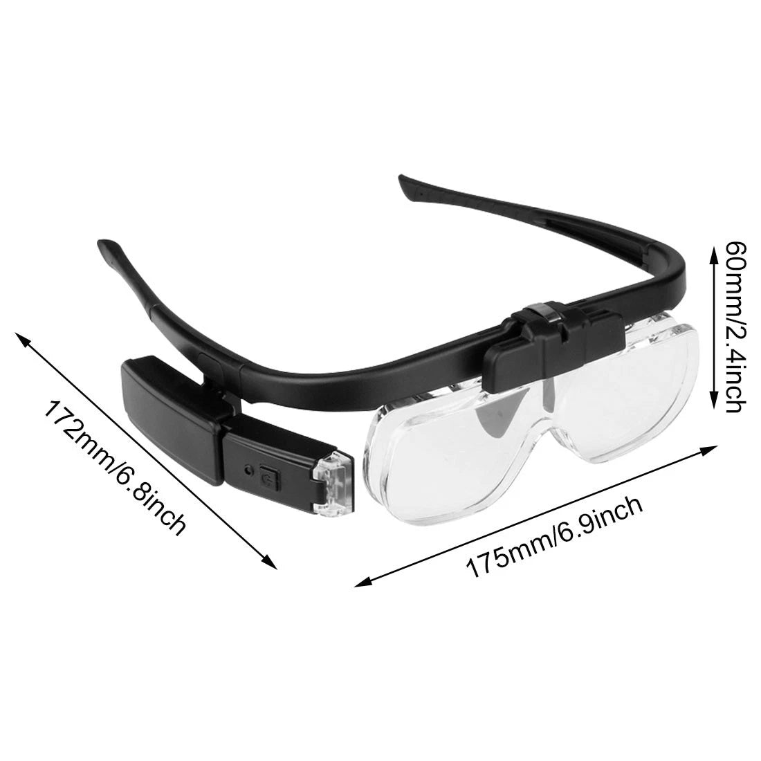 Adjustable Glasses Magnifying Glasses LED Headband Loupe Magnifier With Lamp