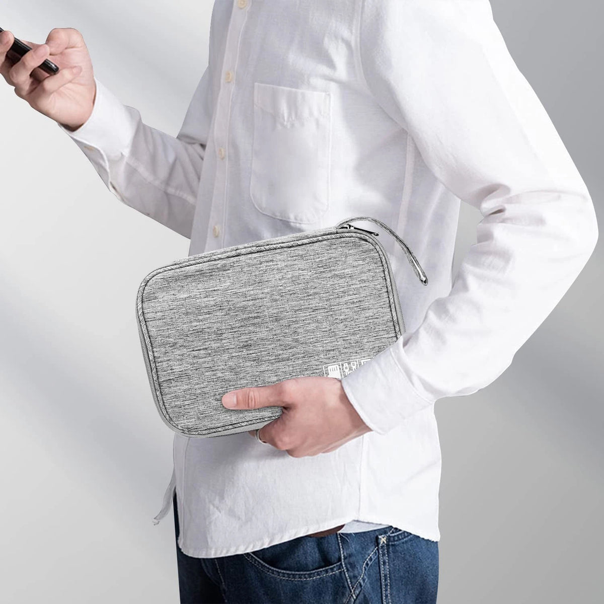 Lcsmaokin Electronics Organizer Travel Case,Electronic Single Layer, A-Grey