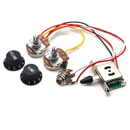 SAPHUE Guitar Wiring Harness Set Prewired 500K Big Pots 5 Way Switch Wiring...