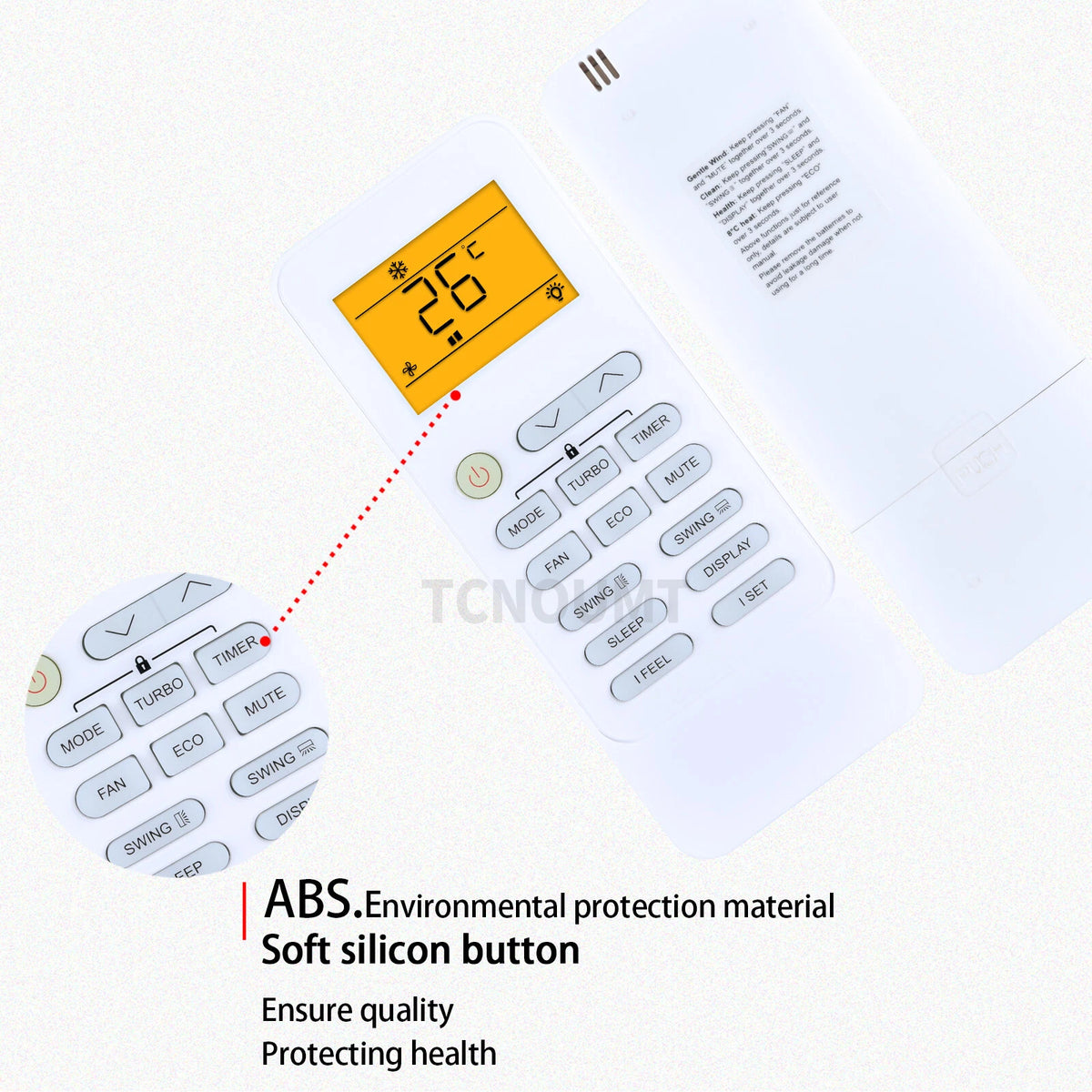 Air Conditioning Remote Control For TCL 190424(XHY-S) With backlight
