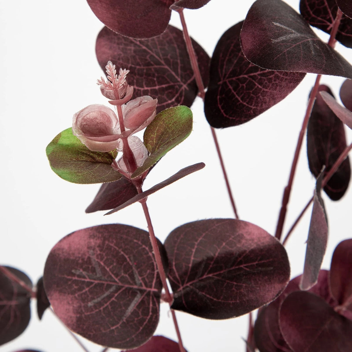GnFlus 5 Pcs Artificial Eucalyptus Stems 30" Fake Silk Plants for Burgundy
