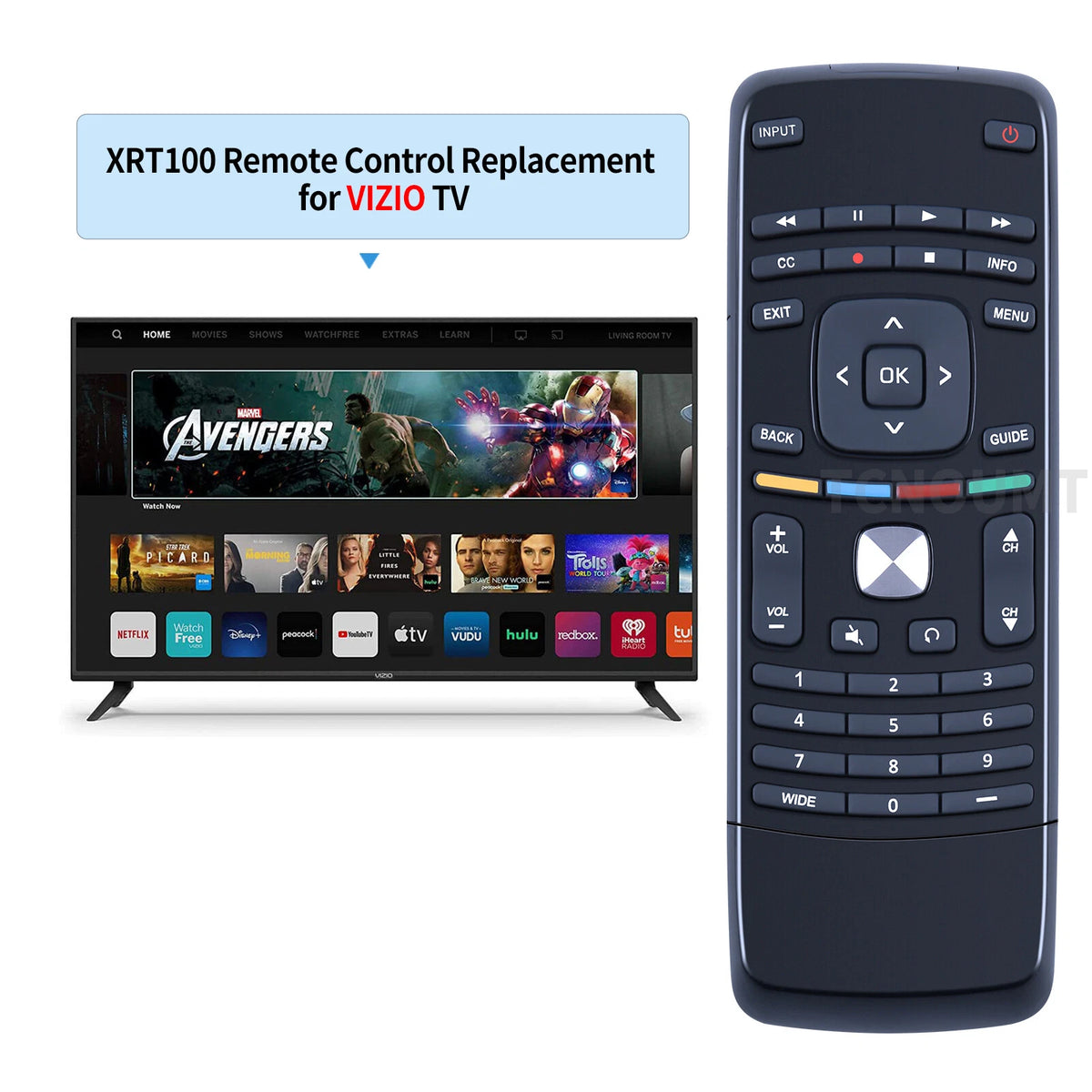 XRT100 Remote Control For Vizio TV E320VT E370VT E420VT E240AR E320AR E420AR