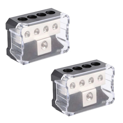 7*4.5*2.9cm 2Pcs Car Audio Power Distribution Block 0/2/4 AWG Input
