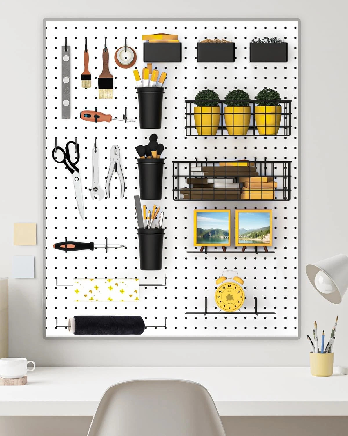 INCLY 30PCS Peg Board Organizer Accessories Kit, Pegboard Hooks Black