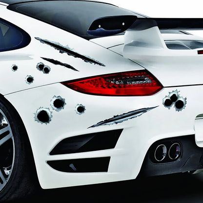 3D Funny Bullet Hole Car Decals Motorcycle Scratch Car Stickers Auto Decoration