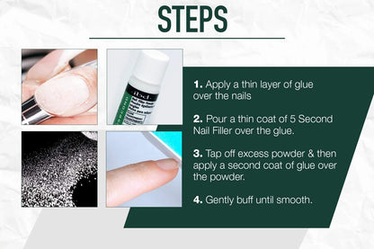 IBD 5 Second Nail Filler Powder – 0.14 Ounce (Pack of 3),