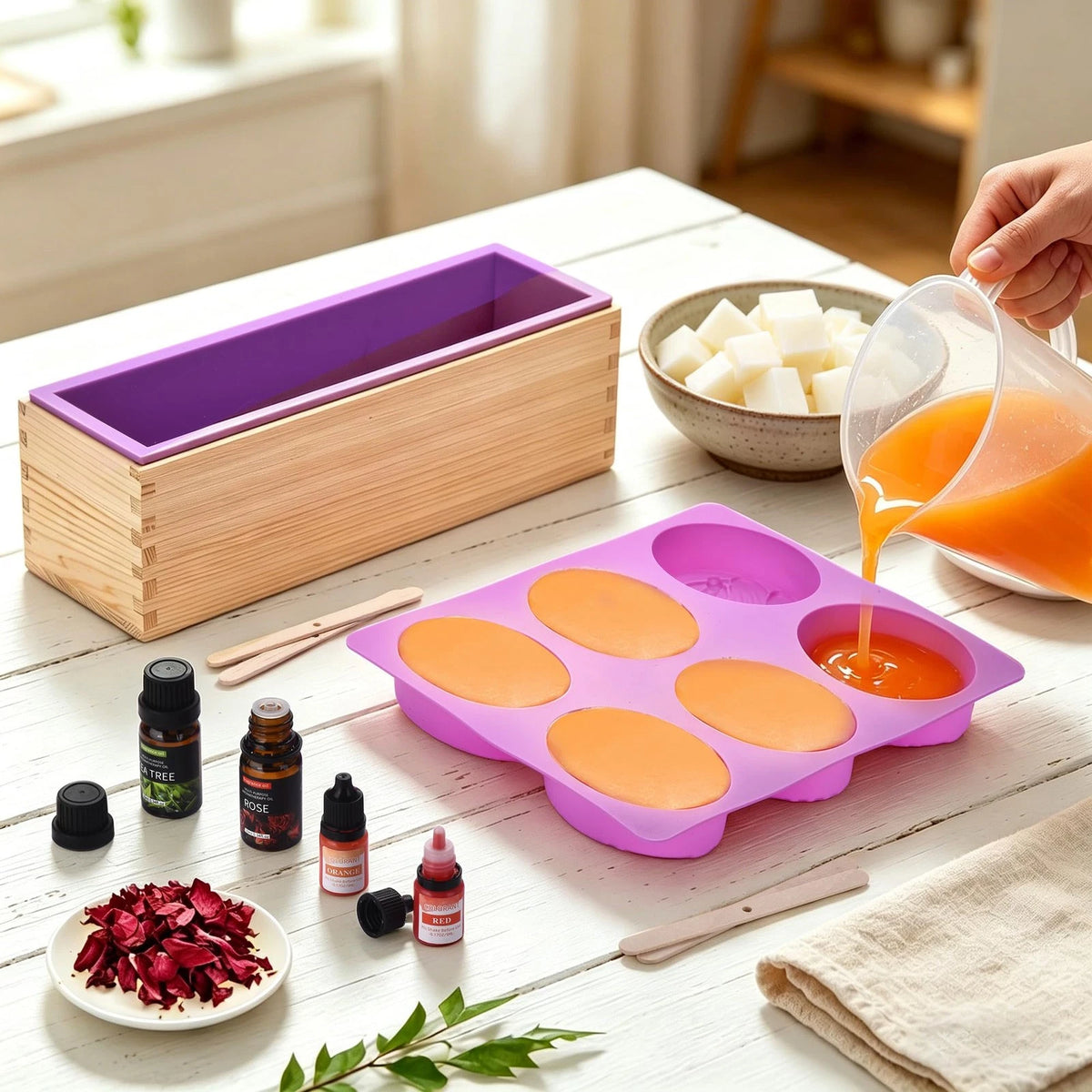 Soap Making Kit for Adults All-in-One Supplies Includes Purple