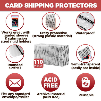 Card Protectors Trading Cards Shipping Supplies, 110-Pack Semi-transparent