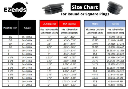 EZends Premium Grade 3/4 Inch Round Plastic Plug / 14-20 14/20 Gauge, Black