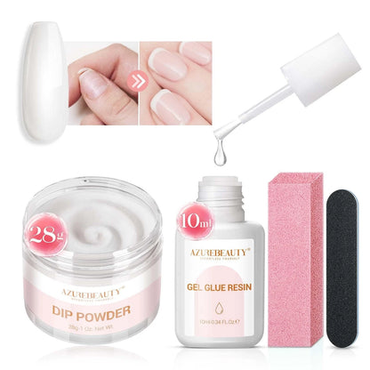 AzureBeauty Nail Repair Kit Transparent Crystal for Broken 4 Piece Set, Clear