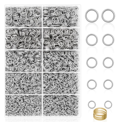 PAXCOO 4600Pcs Silver Jump Rings with Open/Close Tools for