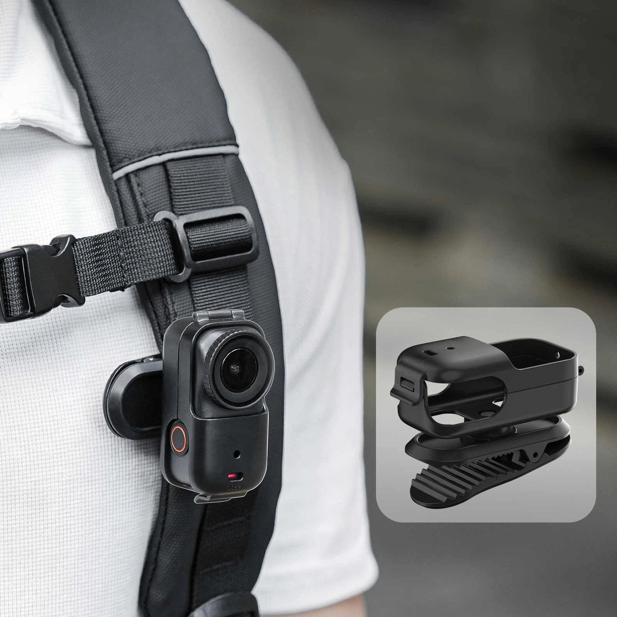 For DJI Osmo Nano Backpack Strap Mount Clip, Portable 360 Rotation Strong Grip