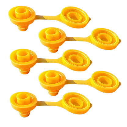 5PCS Fuel Gas Can Vent Cap Set Yellow Plastic For Garage Workshop Canisters