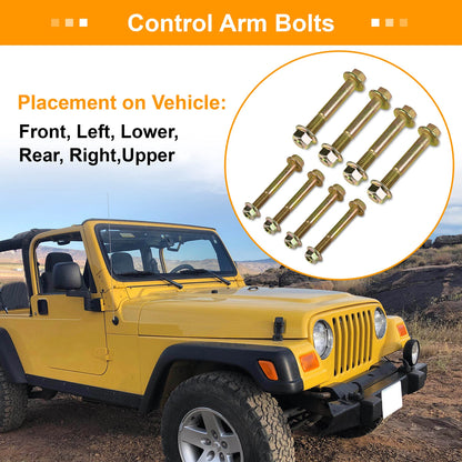 Control Arm Bolts  Compatible with 1997-2006 Jeep Wrangler TJ's and LJ's