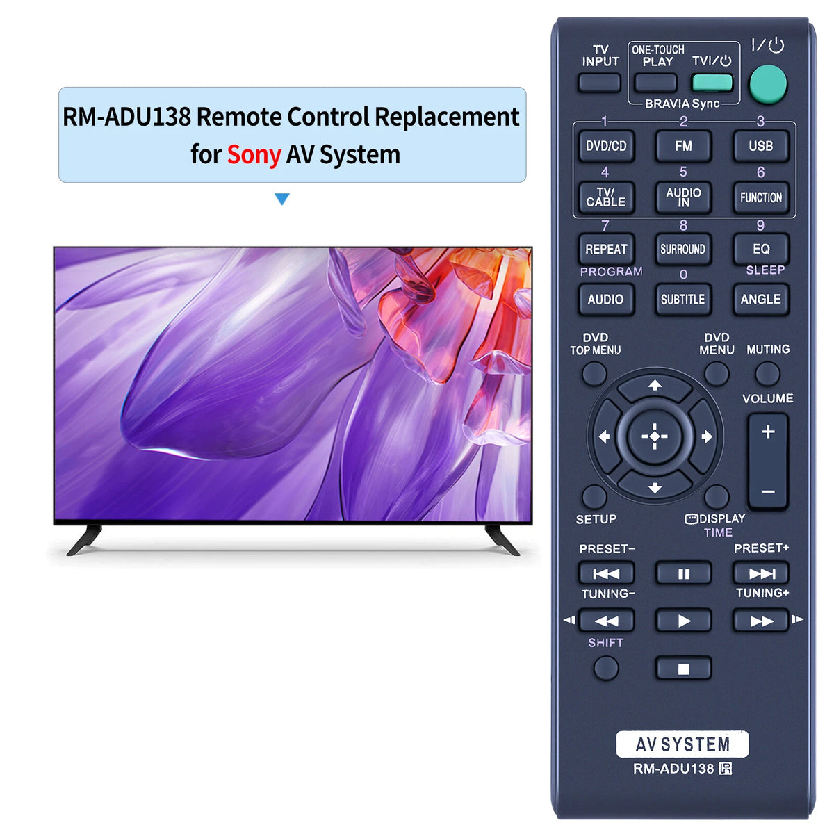RM-ADU138 Remote Control For Sony AV System DAV-TZ140 DAVTZ140 HBD-TZ140