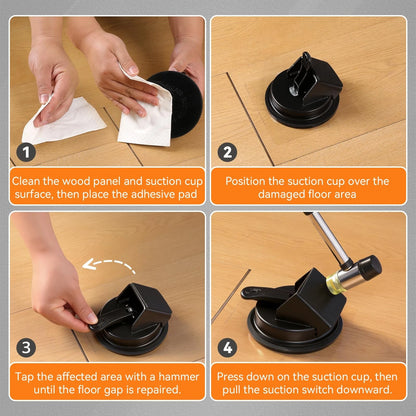 kegliik Floor Gap Fixer Tool - 45° Dual-Sided Strike, Suction Cup Orage