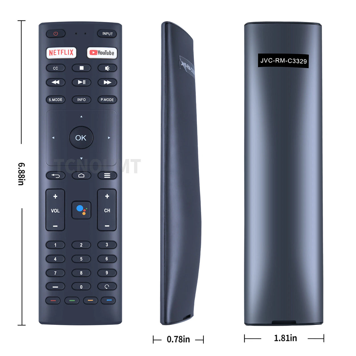 Voice Bluetooth Remote Control For Konka JVC TV RM-C3329 RM-C3359 RM-C3369 -