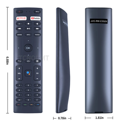 Voice Bluetooth Remote Control For Konka JVC TV RM-C3329 RM-C3359 RM-C3369 -