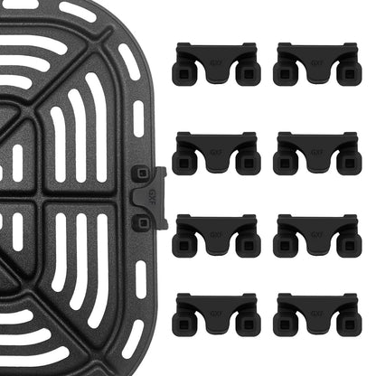 8-Piece Silicone Air Fryer 1.2*0.7*0.5" for Instant Cosori Gourmia, Black