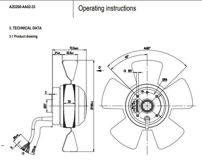 ebmpapst A2D200-AA02-33 axial fan AC 400V 0.14A Motor fan Fast ship
