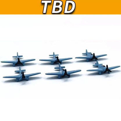 6PCS/Set 1cm 1/1000 US Aircraft Carrier TBD High Simulation Plane Model E