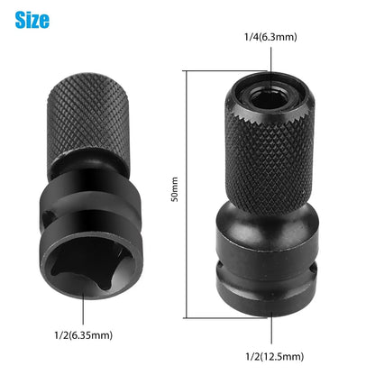2* Hex Ratchet Socket Adapter Drive 1/2" Square To 1/4" Converter Impact Tool