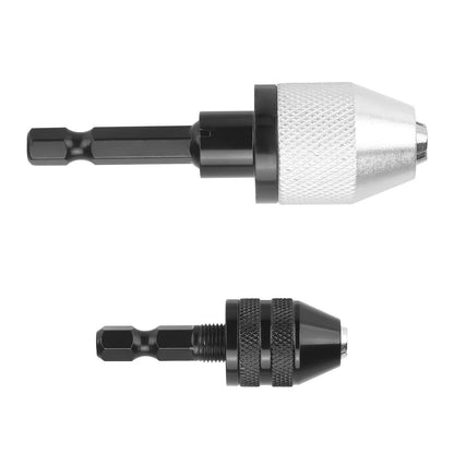 2x Keyless Drill Chuck Adapter 1/4" Hex Shank For Power Tools Maintenance Part