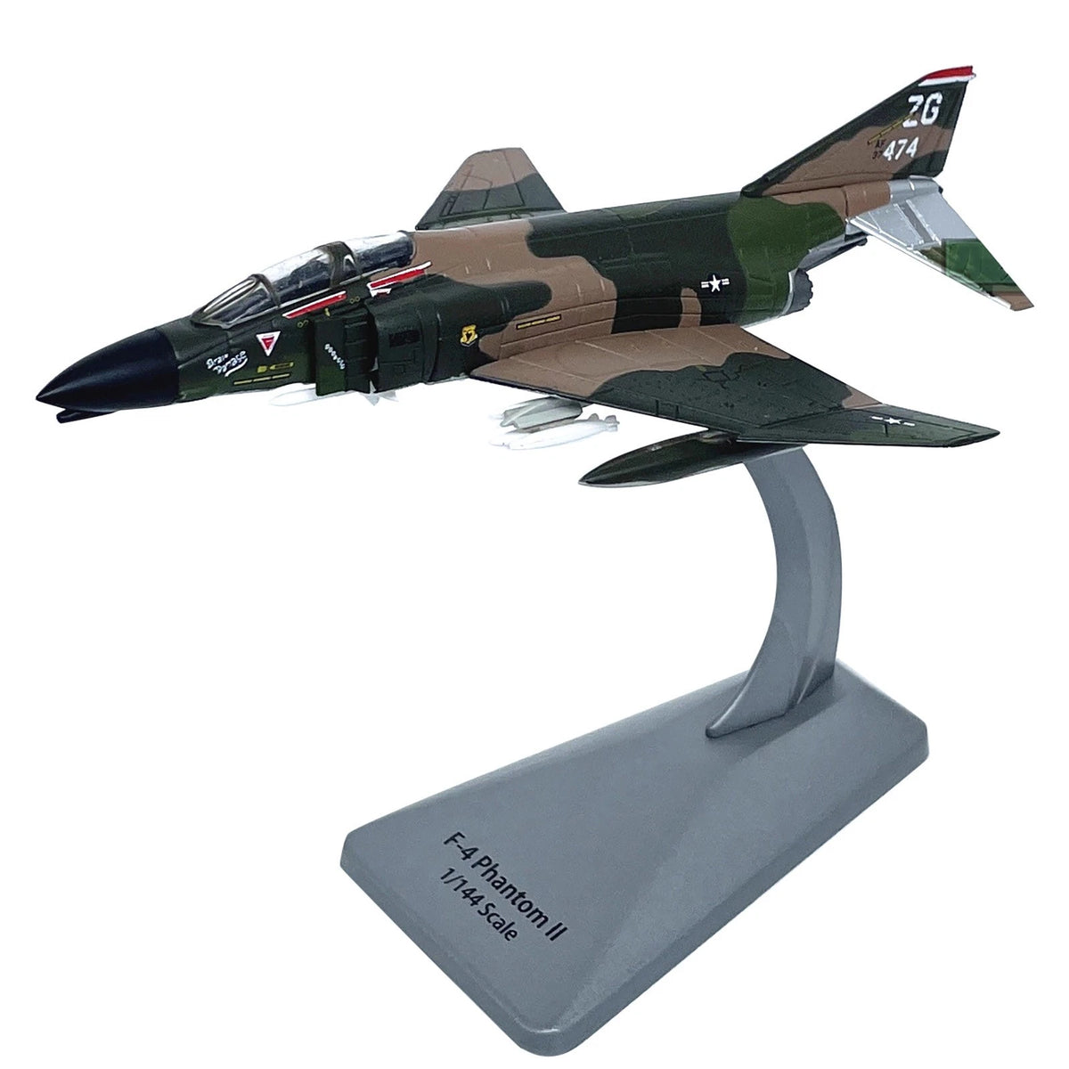 Durable 14cm Diecast Alloy 1/144 Scale USAF F-4 Phantom II Fighter Model Gift